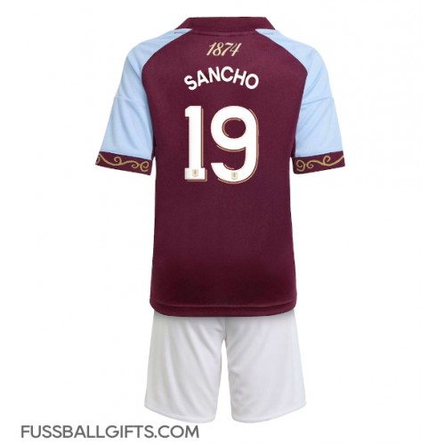Aston Villa Jadon Sancho #19 Fußballbekleidung Heimtrikot Kinder 2025-26 Kurzarm (+ kurze hosen)